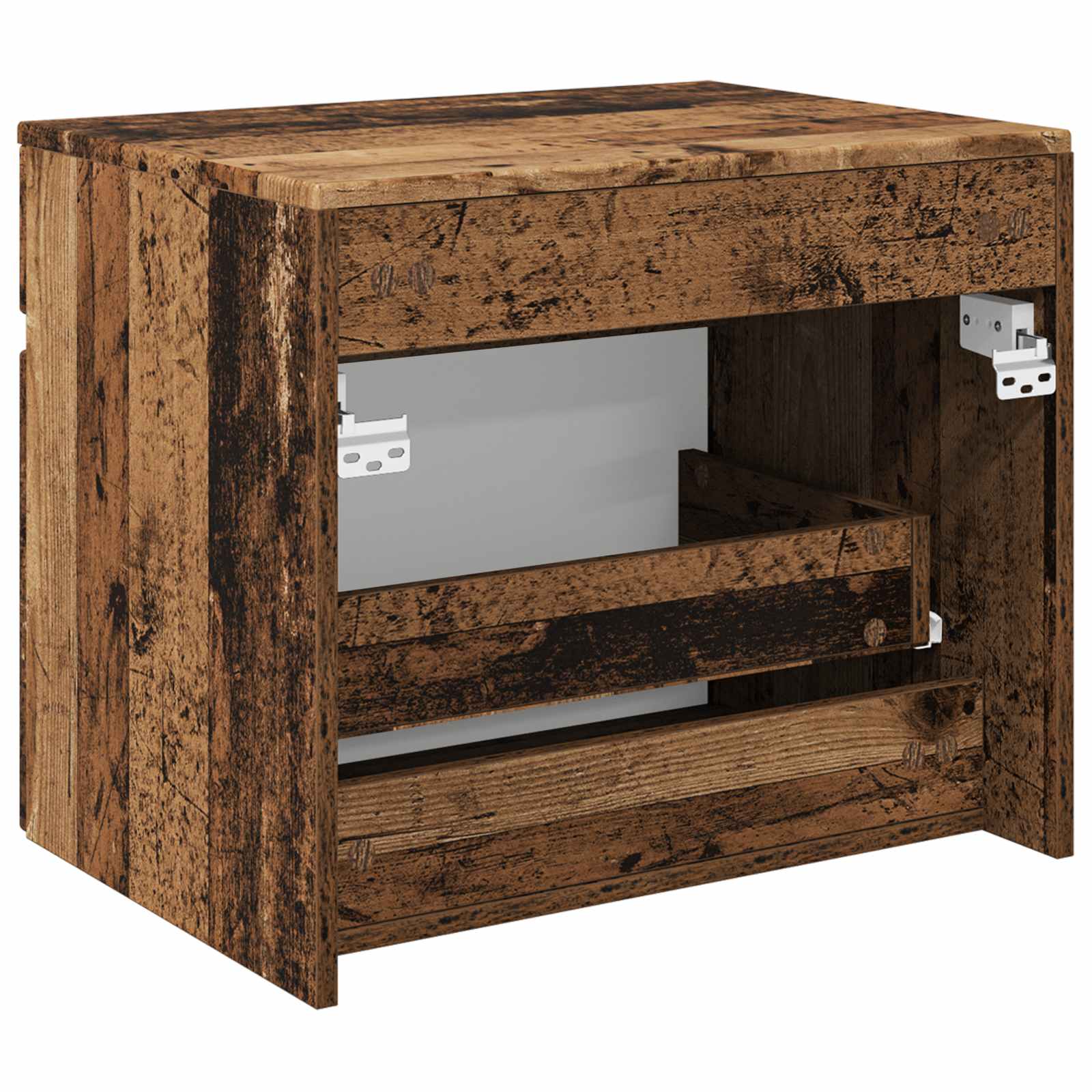 Wandmontierter Badezimmerschrank Altholz 59 x 44,5 x 50 cm