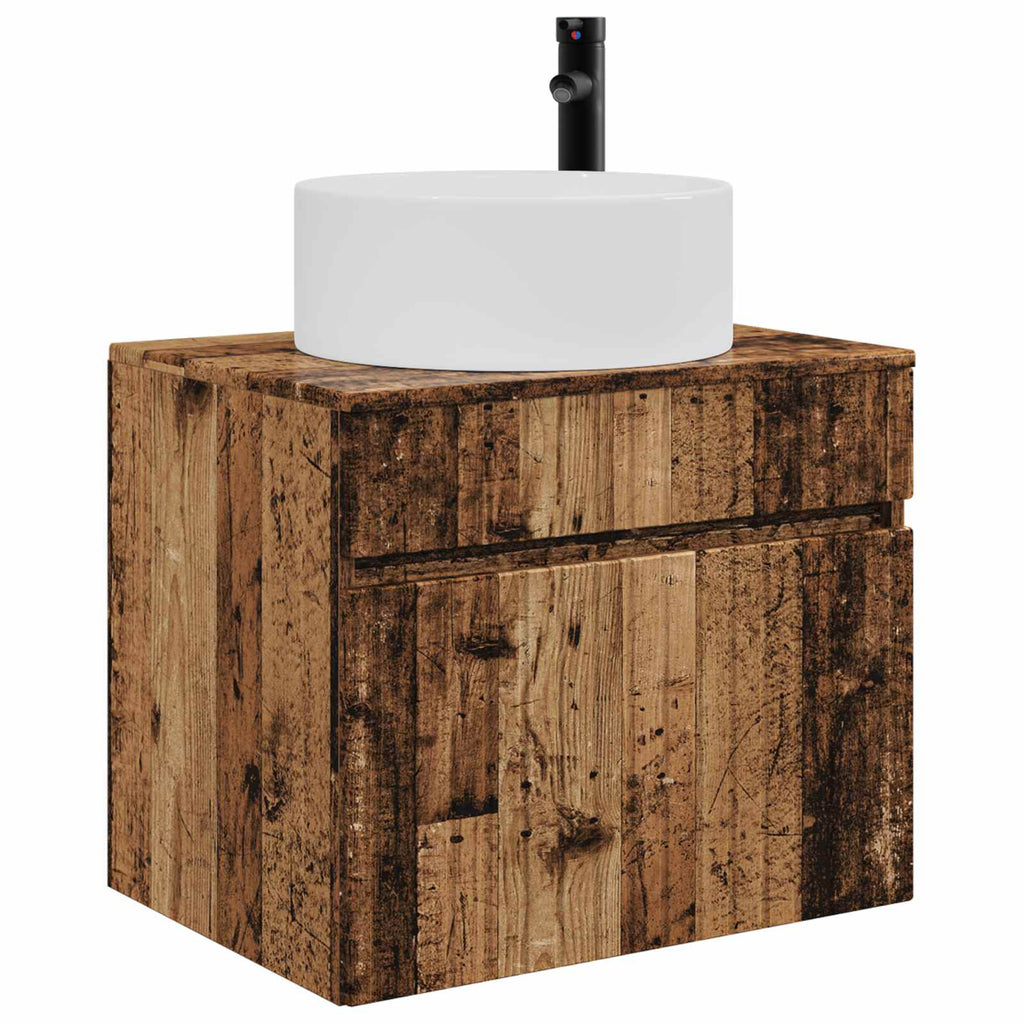 Wandmontierter Badezimmerschrank Altholz 59 x 44,5 x 50 cm