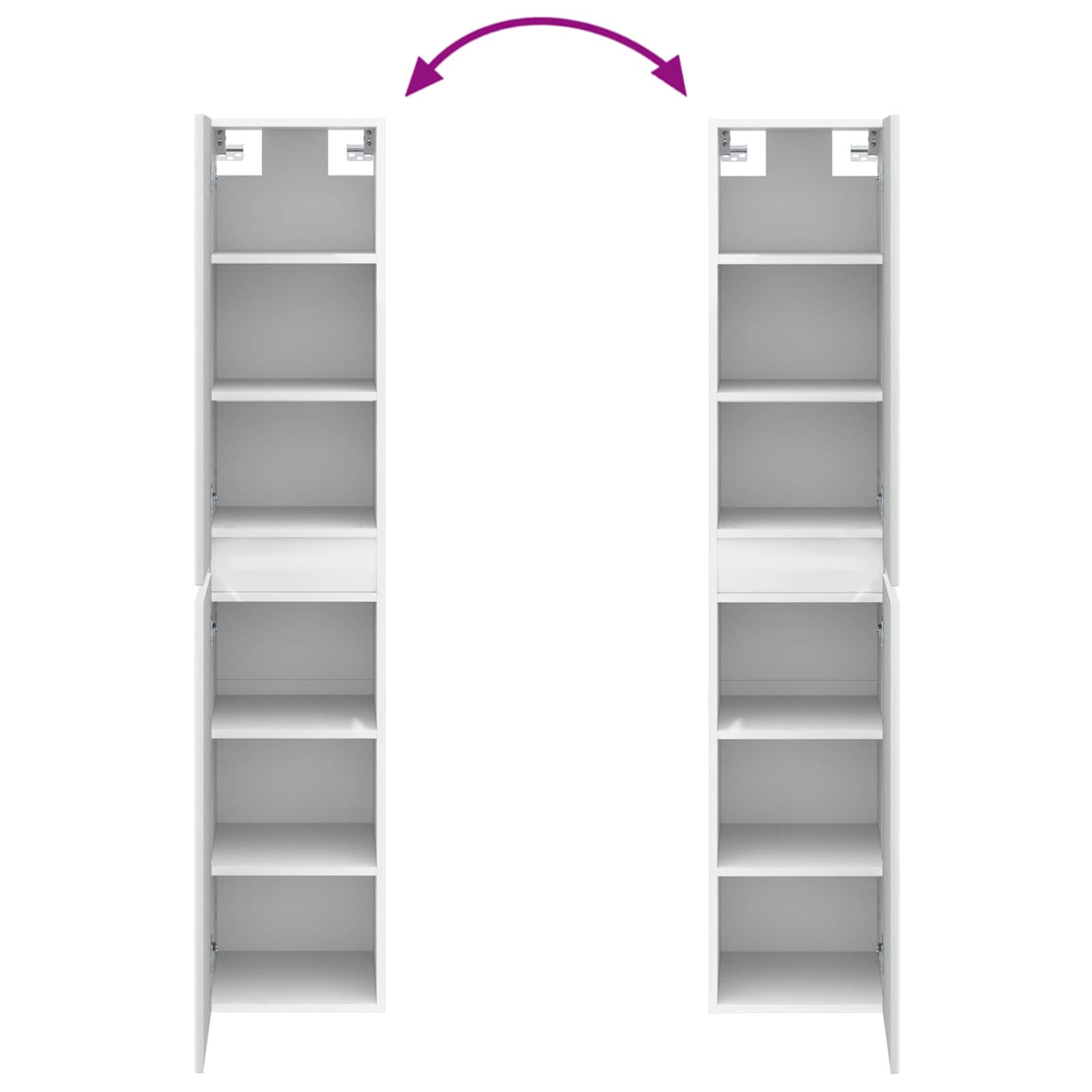 Wandmontierter Badezimmerschrank Weiß 33 x 34,5 x 160 cm