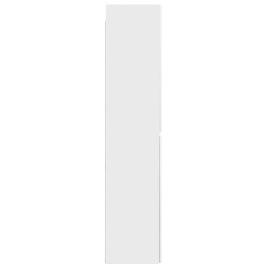 Wandmontierter Badezimmerschrank Weiß 33 x 34,5 x 160 cm