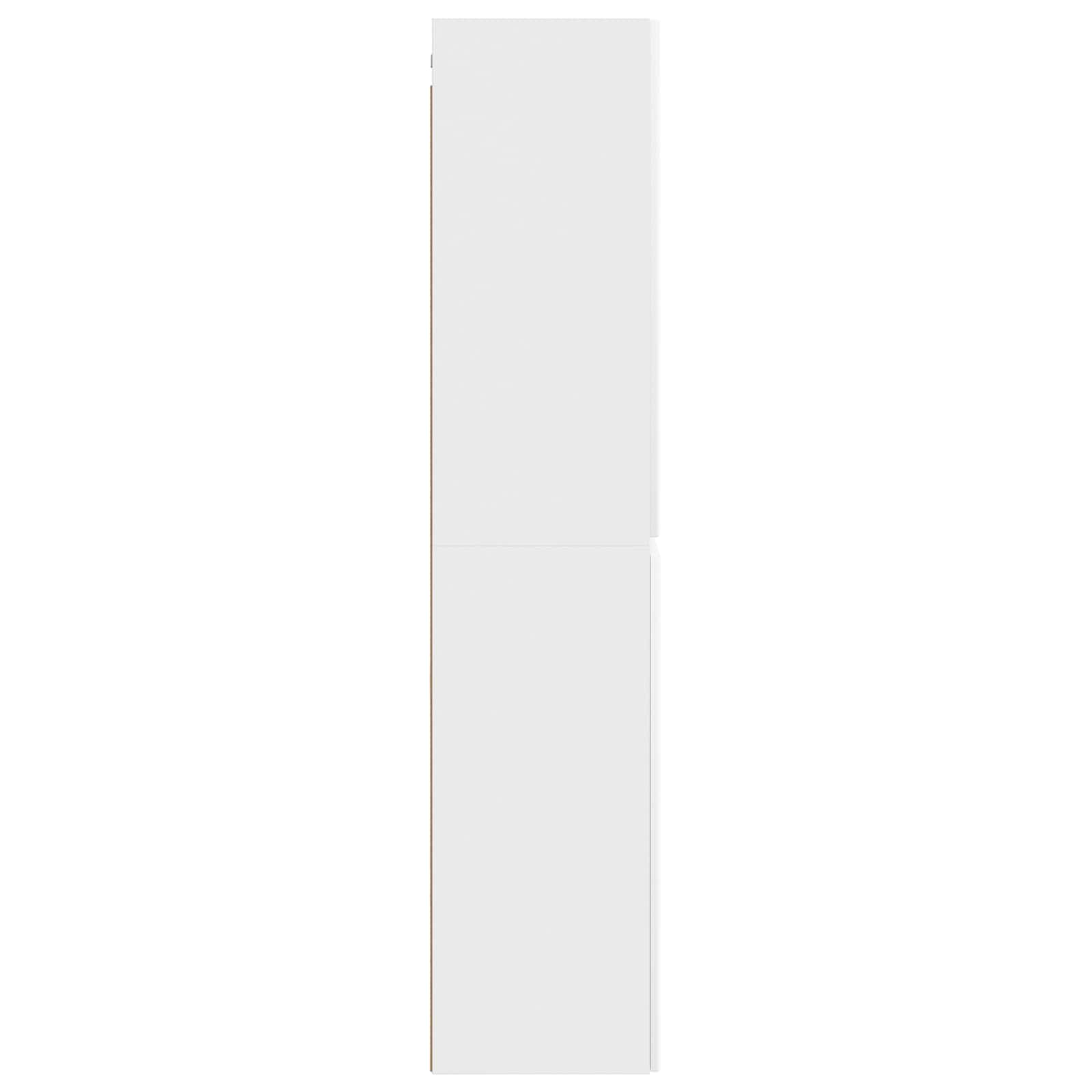 Wandmontierter Badezimmerschrank Weiß 33 x 34,5 x 160 cm