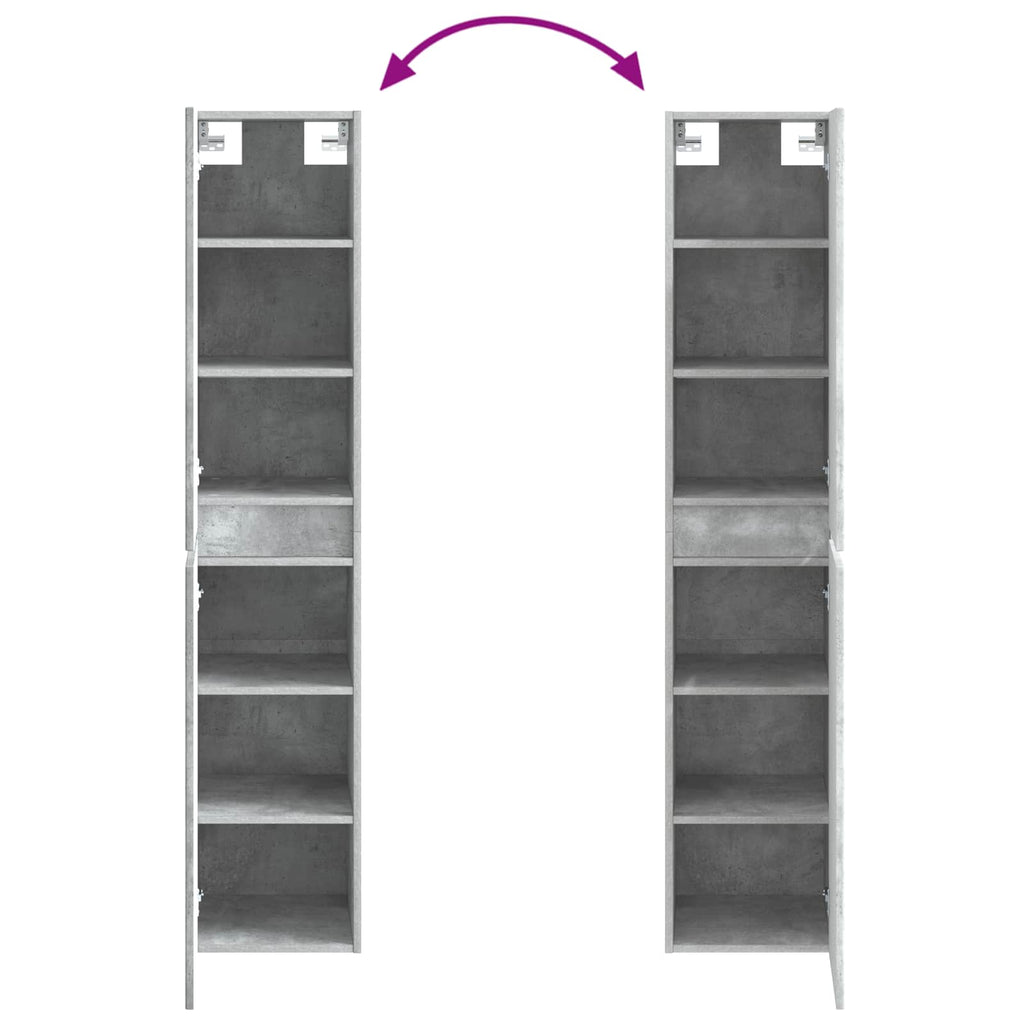 Wandmontierter Badezimmerschrank Betongrau 33 x 34,5 x 160 cm