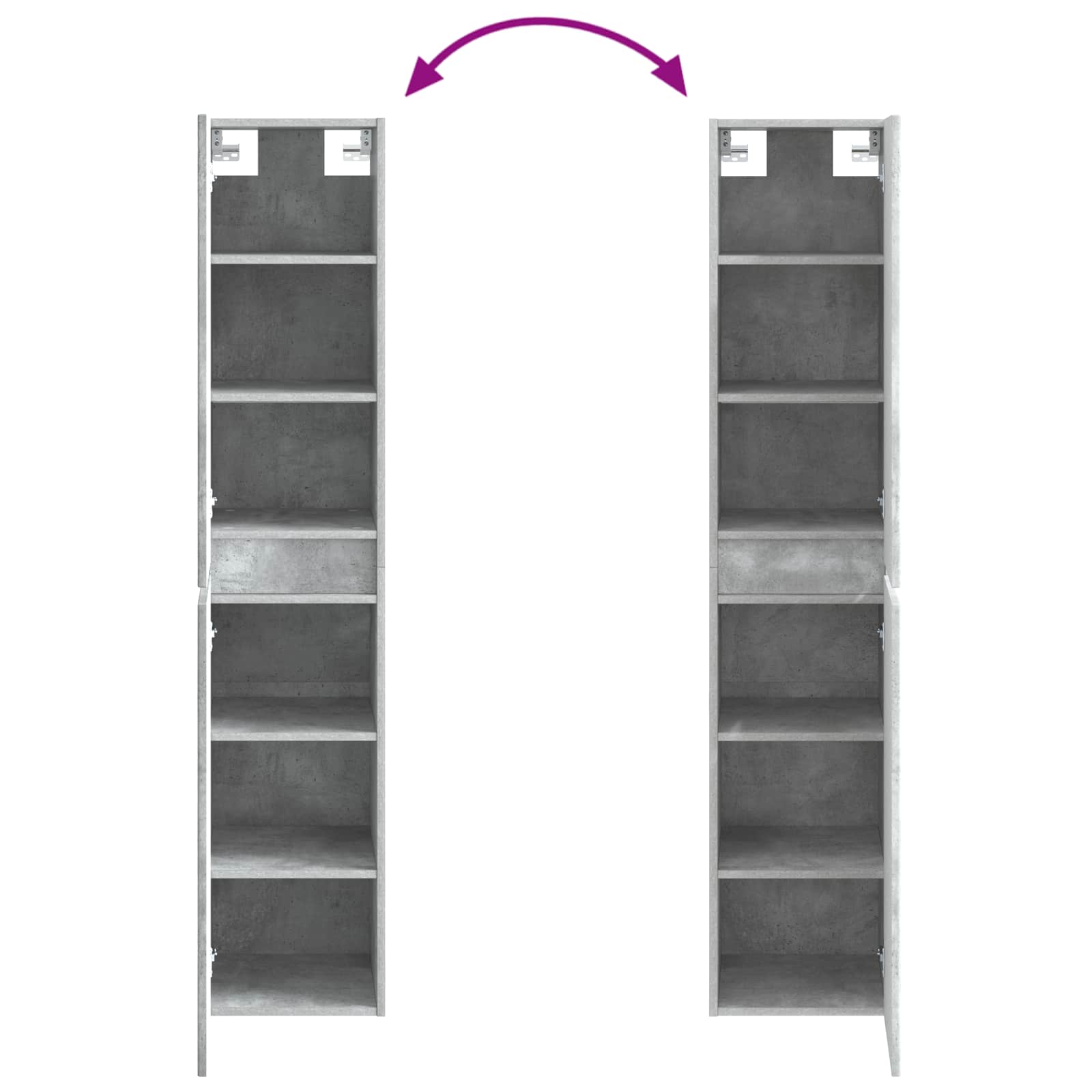 Wandmontierter Badezimmerschrank Betongrau 33 x 34,5 x 160 cm