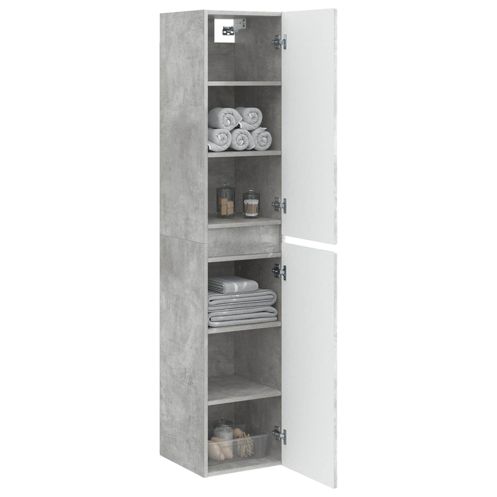 Wandmontierter Badezimmerschrank Betongrau 33 x 34,5 x 160 cm