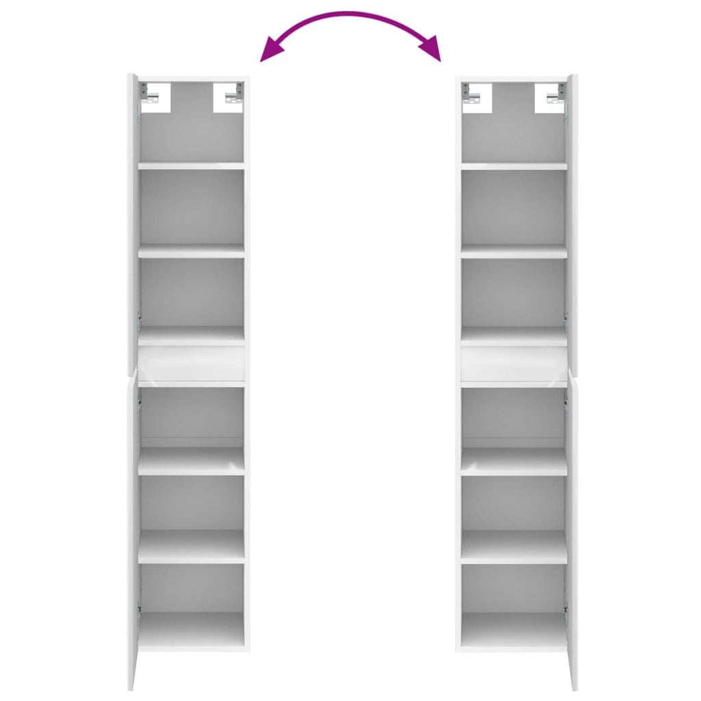 Wandmontierter Badezimmerschrank Hochglanz Weiß