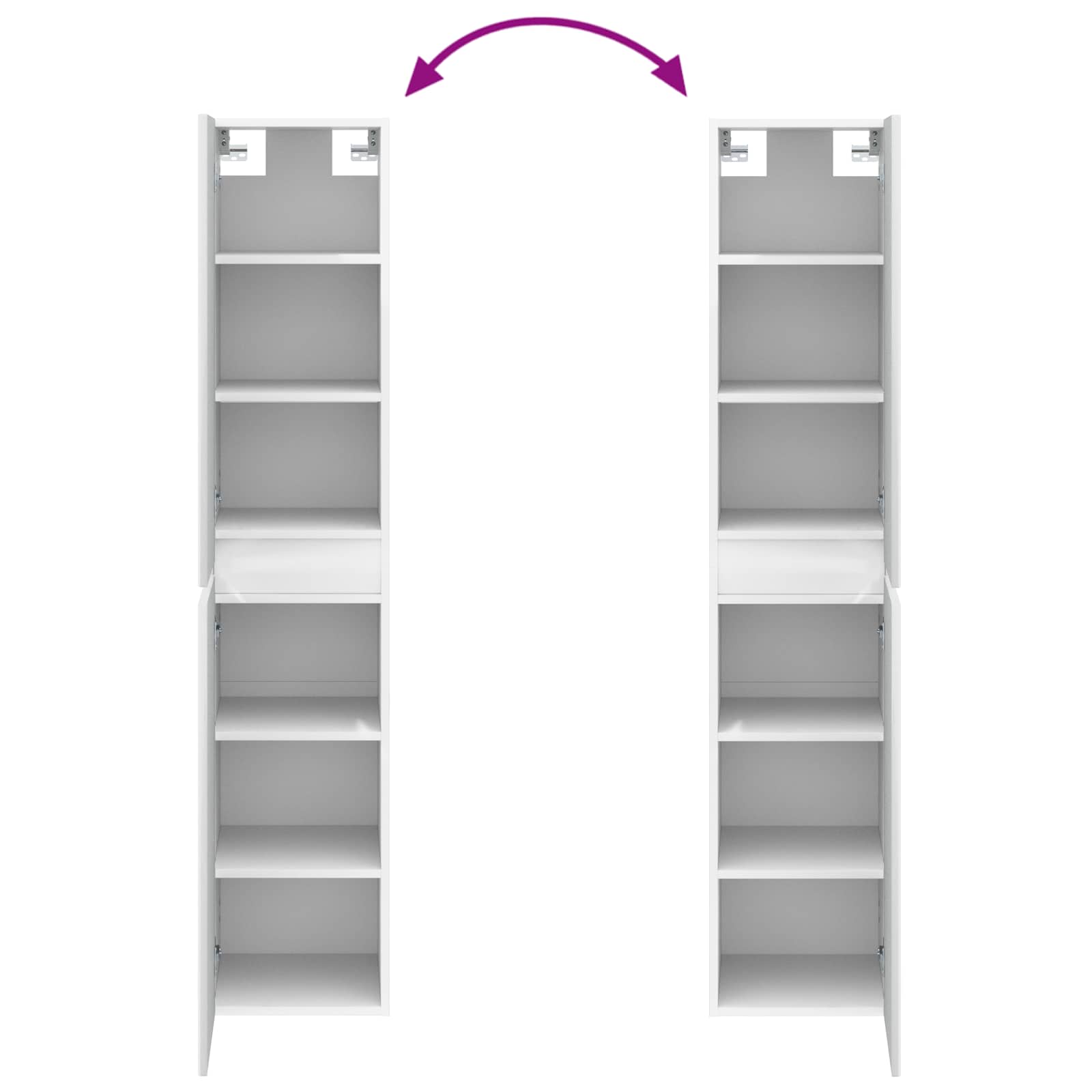 Wandmontierter Badezimmerschrank Hochglanz Weiß