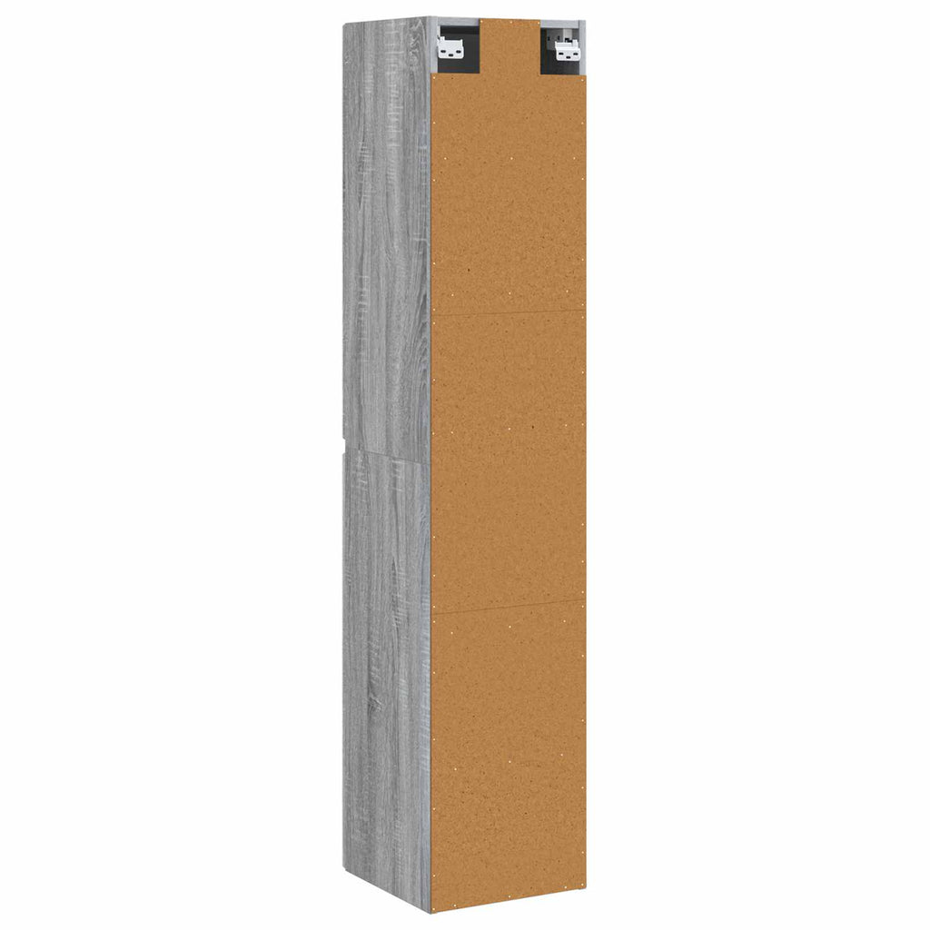Wandmontierter Badezimmerschrank Grau Sonoma 33 x 34,5 x 160 cm