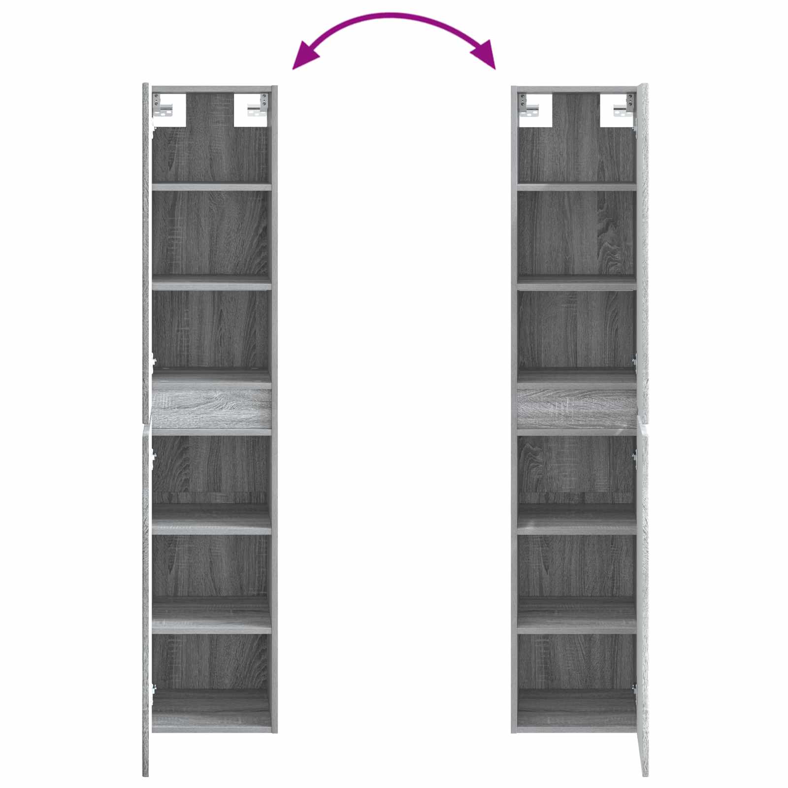 Wandmontierter Badezimmerschrank Grau Sonoma 33 x 34,5 x 160 cm