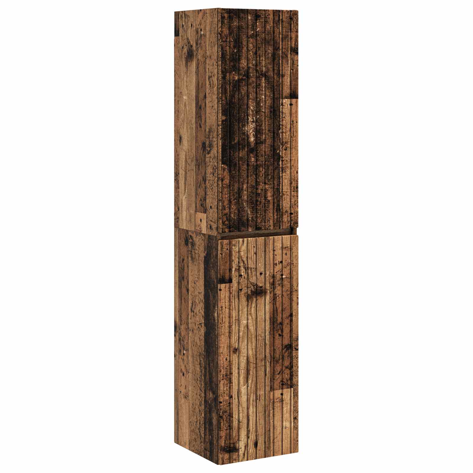 Wandmontierter Badezimmerschrank Altholz 33 x 34,5 x 160 cm