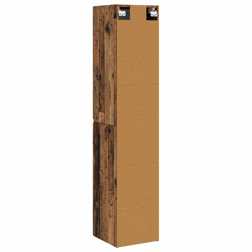 Wandmontierter Badezimmerschrank Altholz 33 x 34,5 x 160 cm