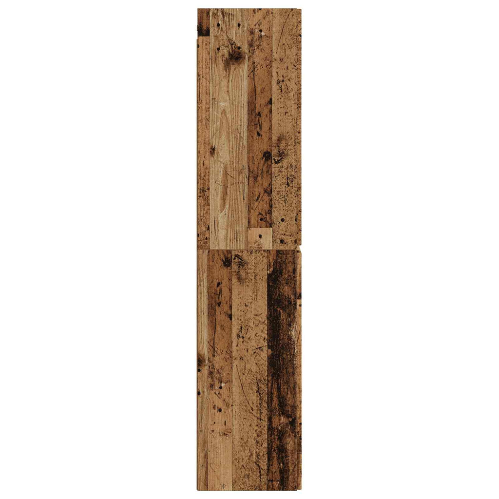 Wandmontierter Badezimmerschrank Altholz 33 x 34,5 x 160 cm