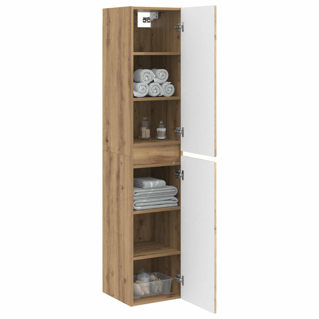 Wandmontierter Badezimmerschrank Artisan-Eiche