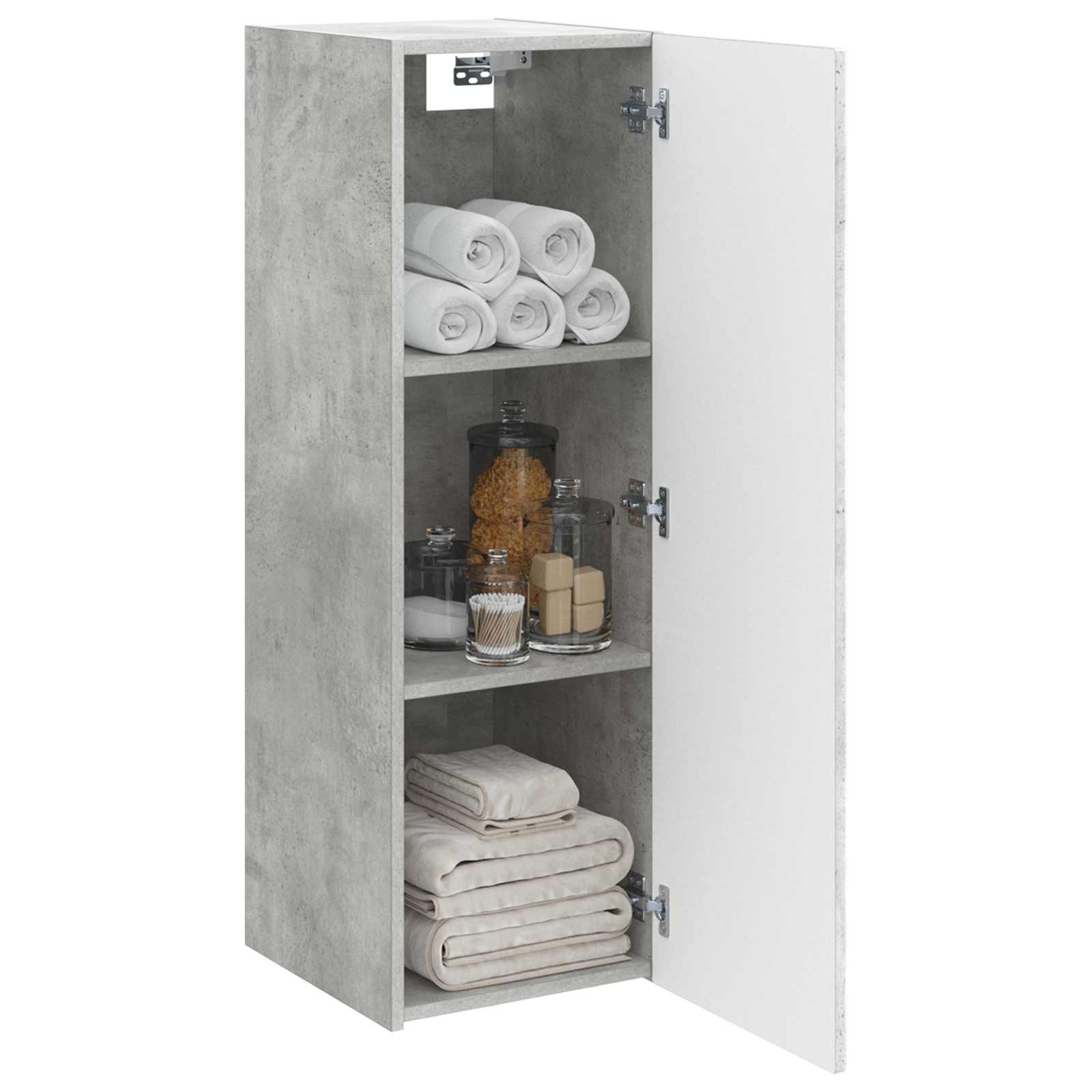 Wandmontierter Badezimmerschrank Betongrau 33 x 34,5 x 100 cm