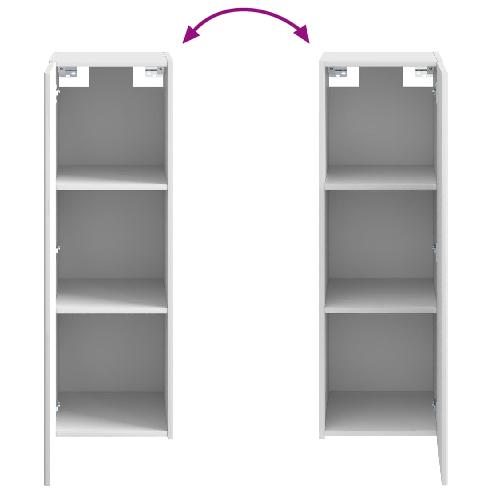Wandmontierter Badezimmerschrank Hochglanz Weiß