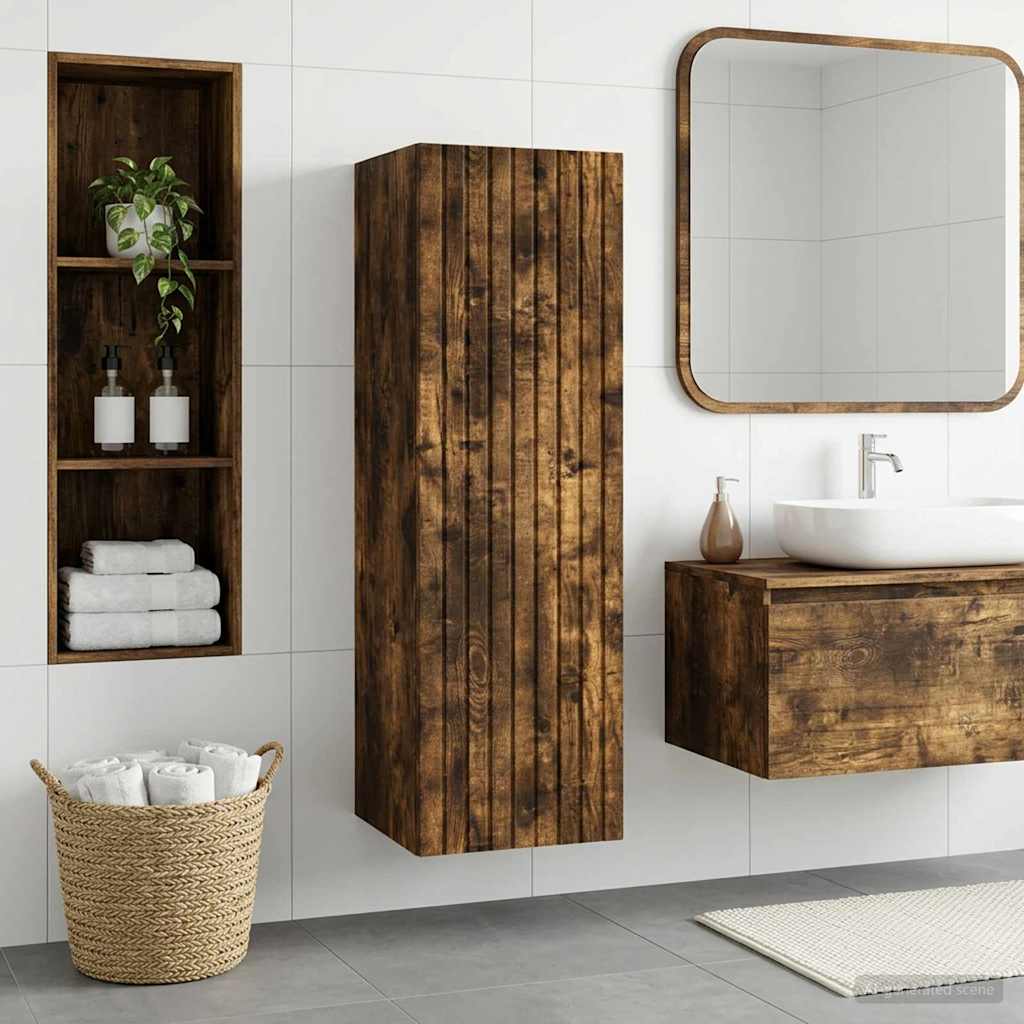 Wandmontierter Badezimmerschrank Geräucherte Eiche