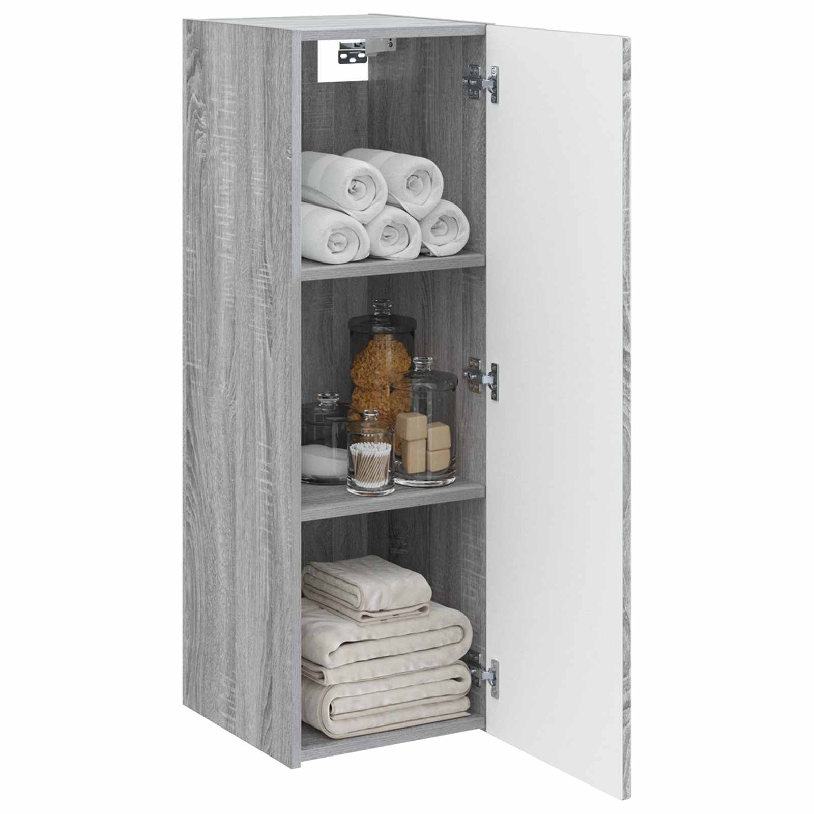 Wandmontierter Badezimmerschrank Grau Sonoma 33 x 34,5 x 100 cm