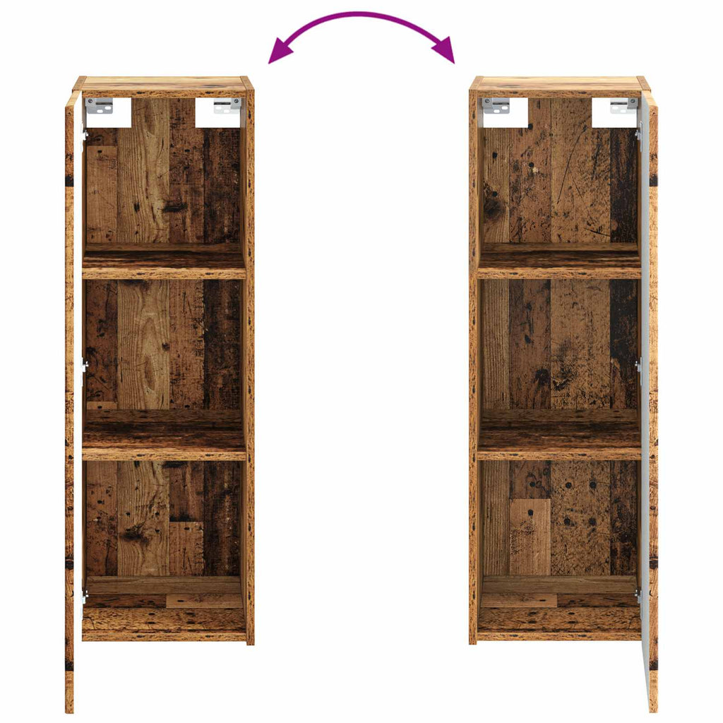 Wandmontierter Badezimmerschrank Altholz 33 x 34,5 x 100 cm