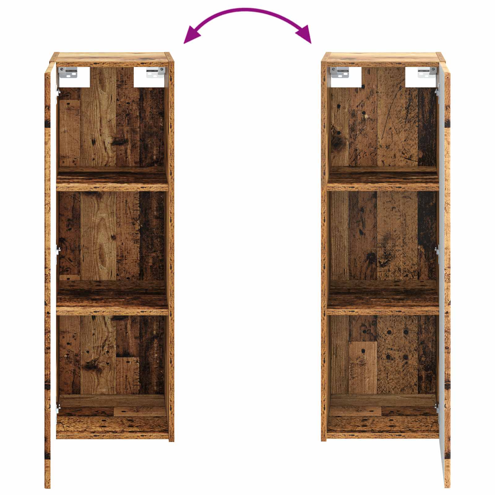 Wandmontierter Badezimmerschrank Altholz 33 x 34,5 x 100 cm