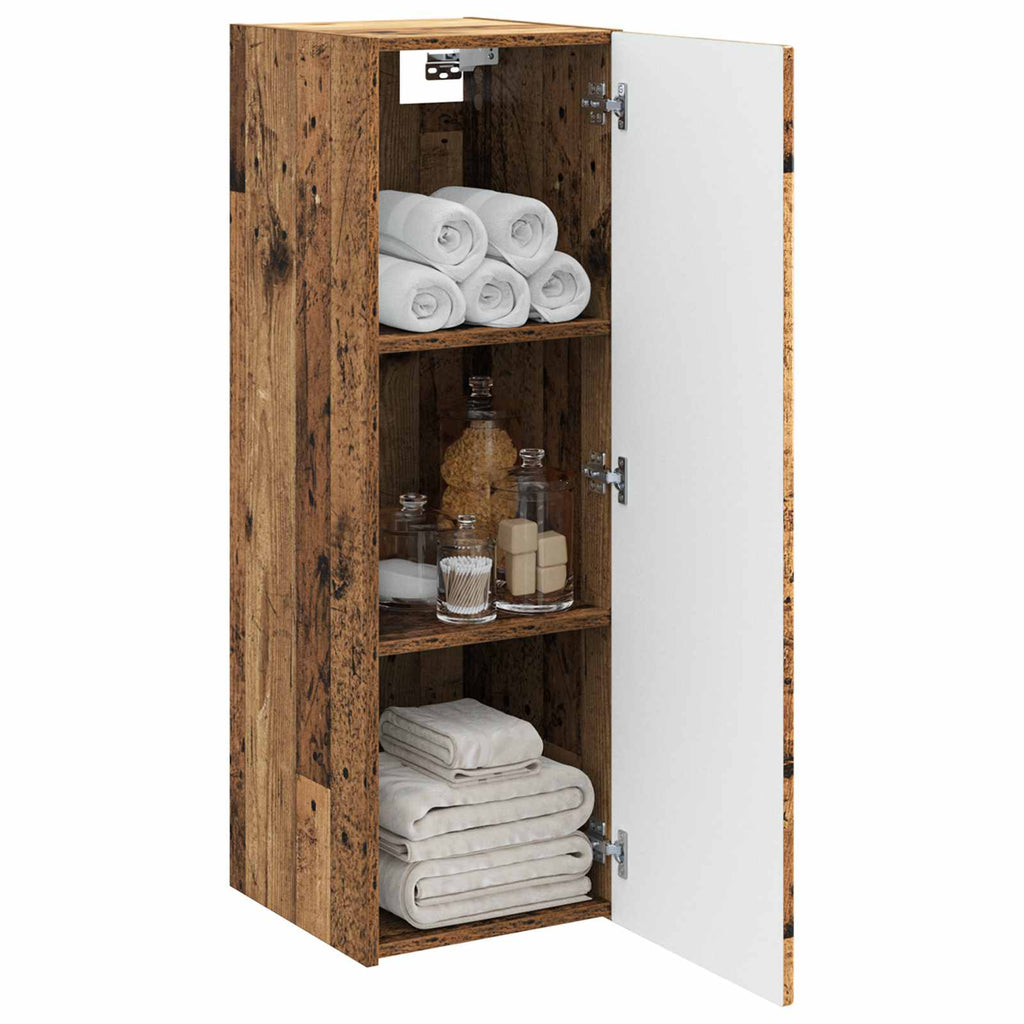 Wandmontierter Badezimmerschrank Altholz 33 x 34,5 x 100 cm