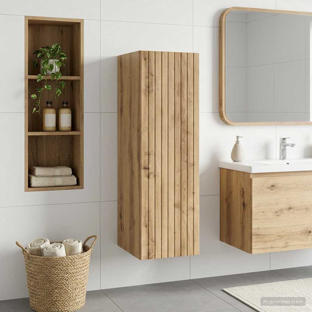 Wandmontierter Badezimmerschrank Artisan-Eiche