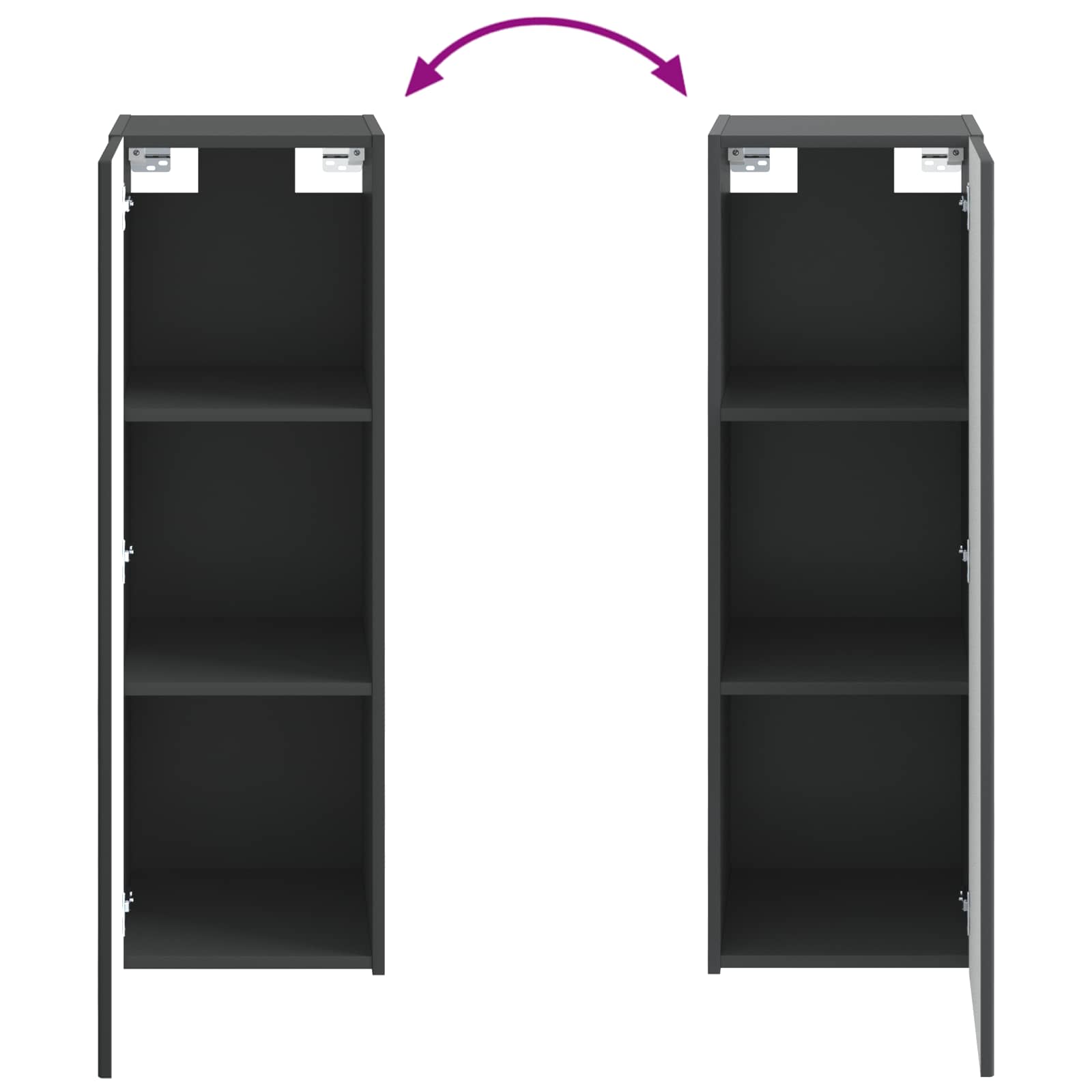 Wandmontierter Badezimmerschrank Schwarz 33 x 34,5 x 60 cm