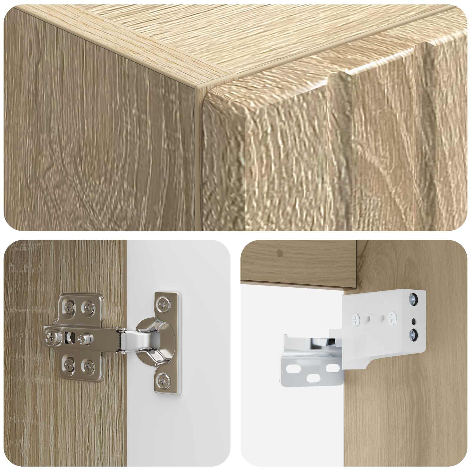 Wandmontierter Badezimmerschrank Sonoma-Eiche 33 x 34,5 x 60 cm