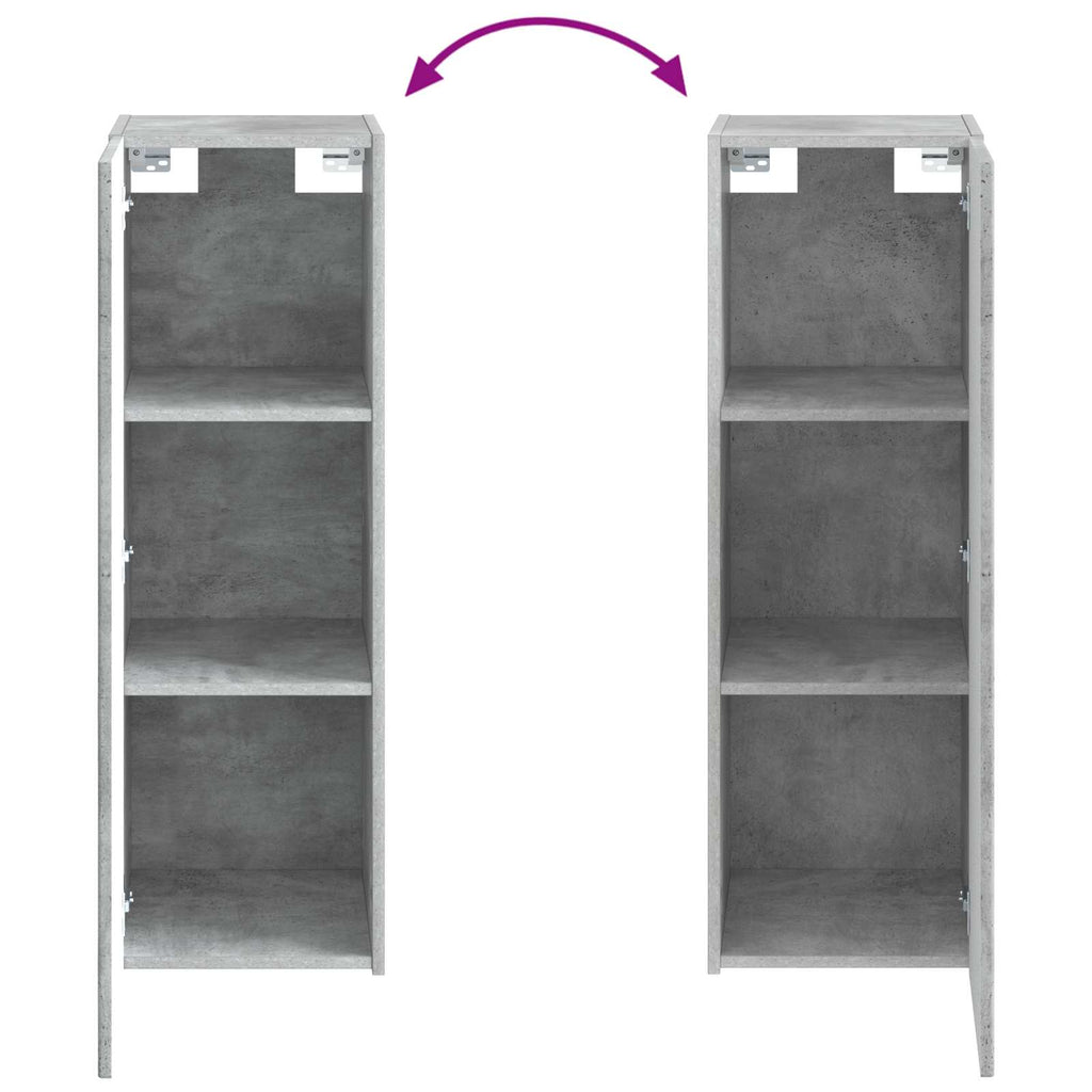 Wandmontierter Badezimmerschrank Betongrau 33 x 34,5 x 60 cm