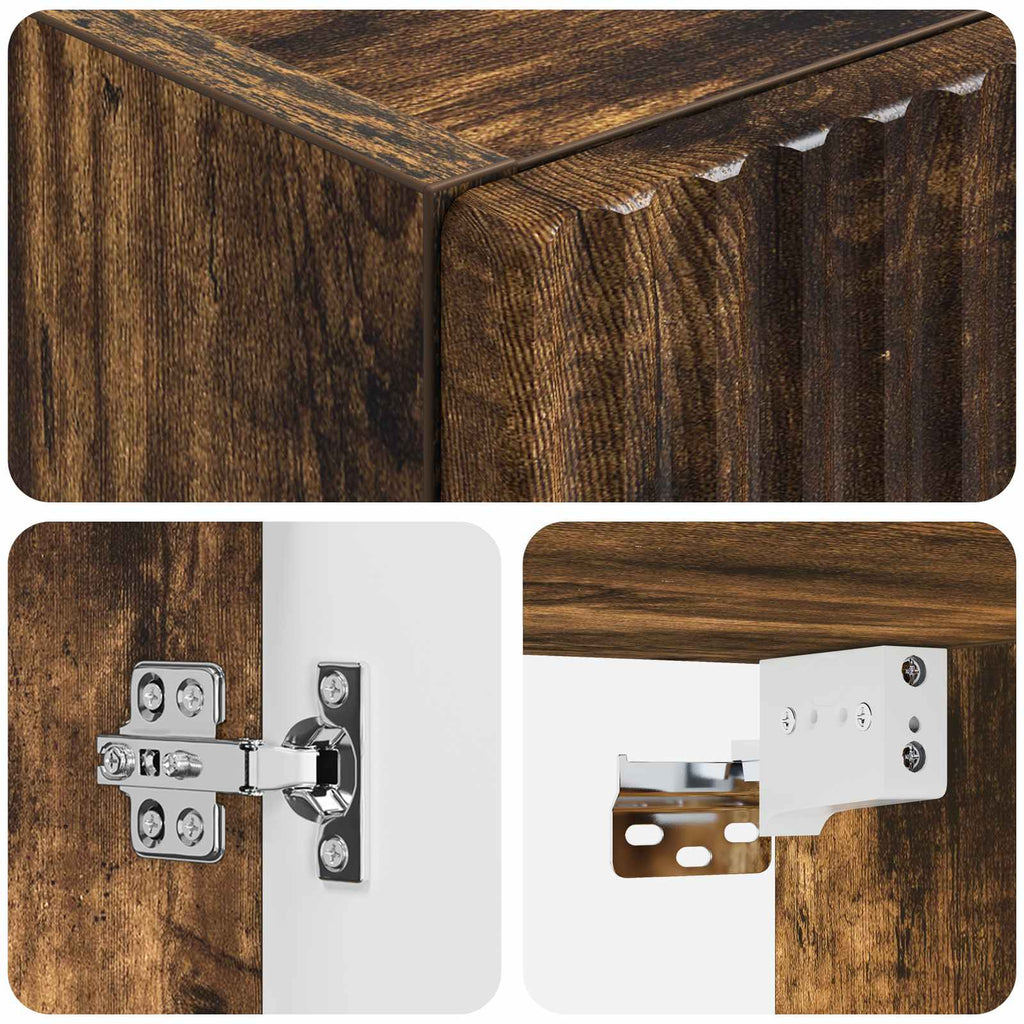 Wandmontierter Badezimmerschrank Geräucherte Eiche