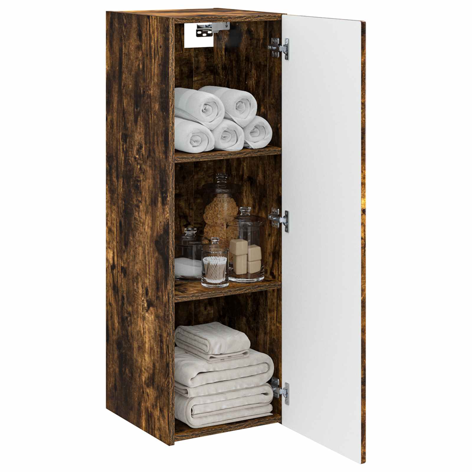 Wandmontierter Badezimmerschrank Geräucherte Eiche