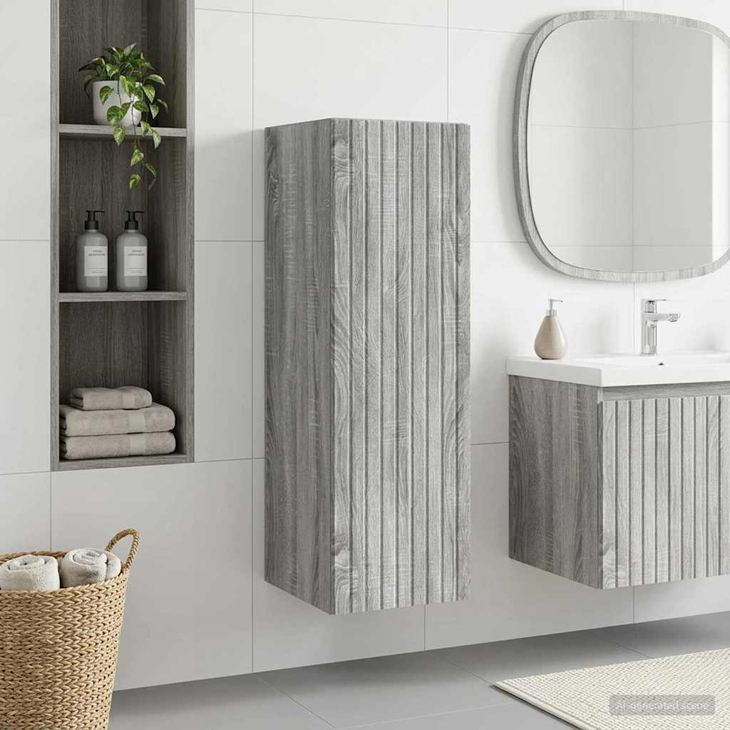 Wandmontierter Badezimmerschrank Grau Sonoma 33 x 34,5 x 60 cm