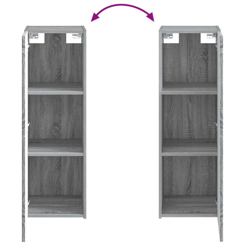 Wandmontierter Badezimmerschrank Grau Sonoma 33 x 34,5 x 60 cm