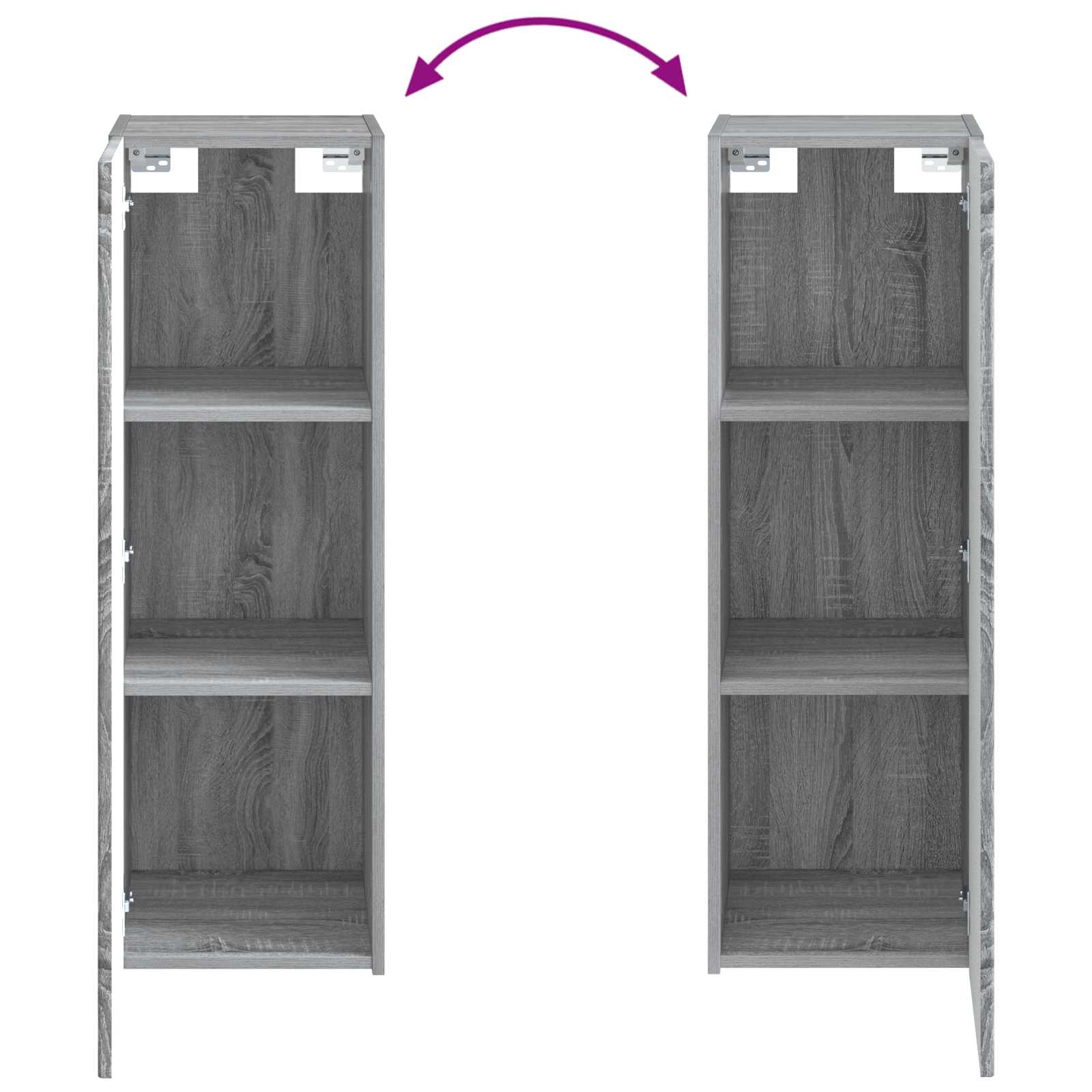 Wandmontierter Badezimmerschrank Grau Sonoma 33 x 34,5 x 60 cm