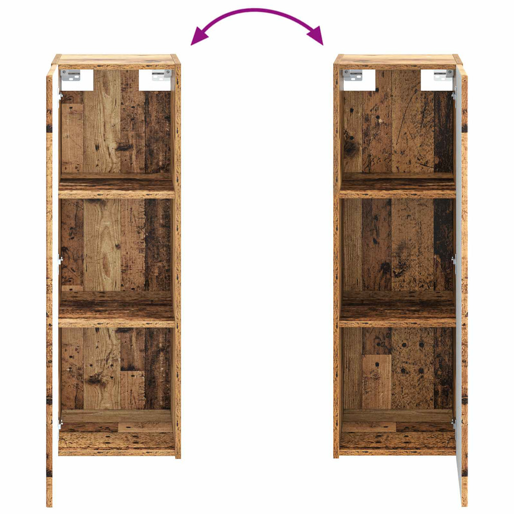 Wandmontierter Badezimmerschrank Altholz 33 x 34,5 x 60 cm