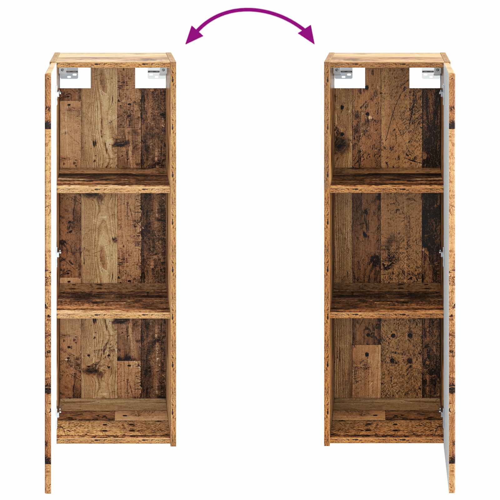 Wandmontierter Badezimmerschrank Altholz 33 x 34,5 x 60 cm
