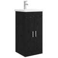 Badezimmerschrank mit Waschbecken Schwarze Eiche