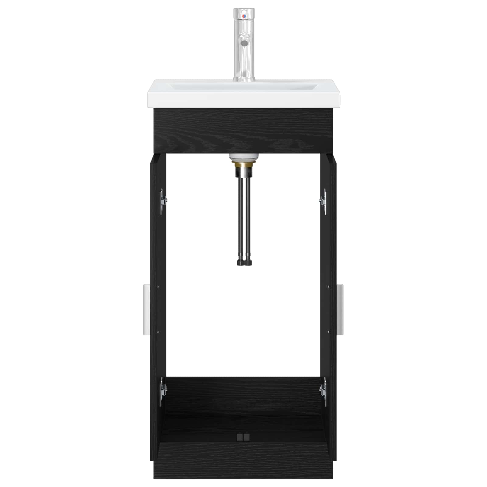Badezimmerschrank mit Waschbecken Schwarze Eiche