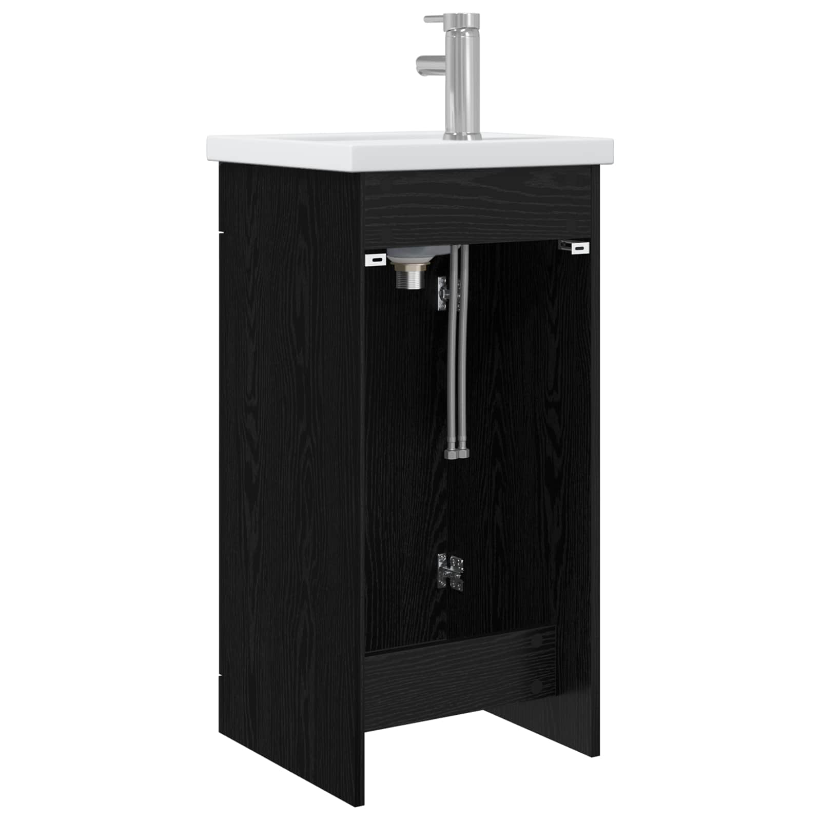 Badezimmerschrank mit Waschbecken Schwarze Eiche