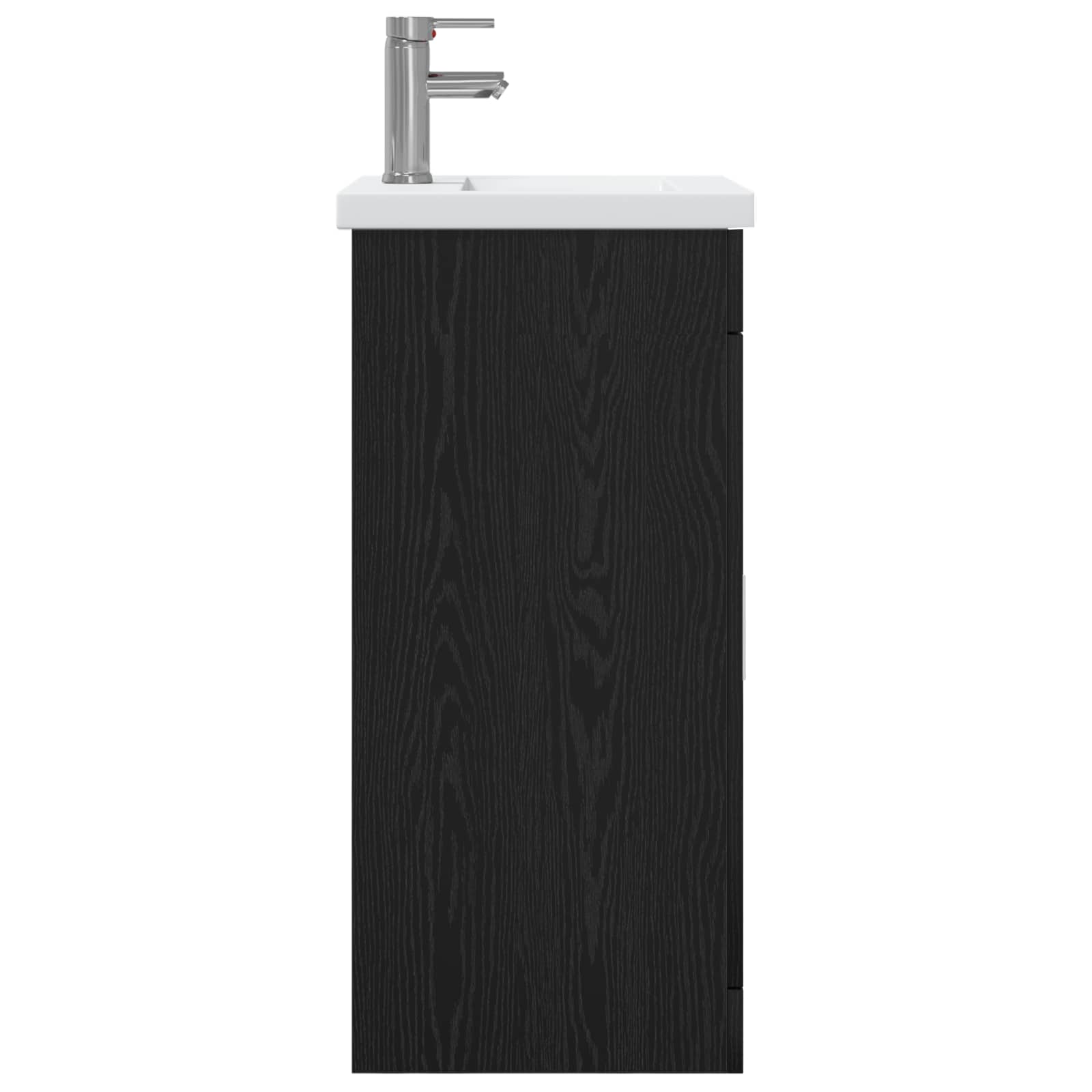 Badezimmerschrank mit Waschbecken Schwarze Eiche