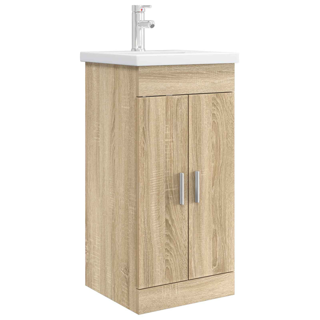 Badezimmerschrank mit Waschbecken Sonoma-Eiche