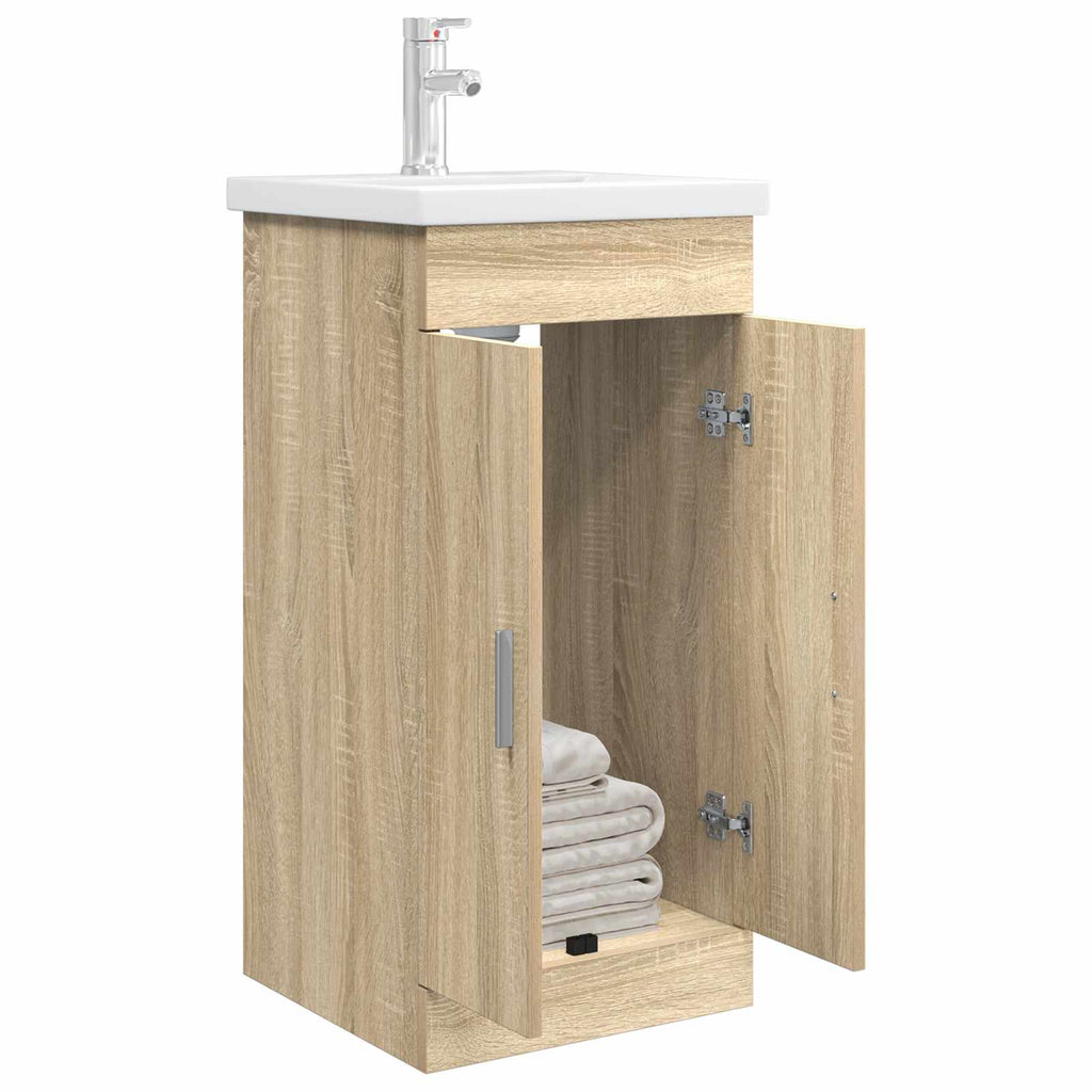 Badezimmerschrank mit Waschbecken Sonoma-Eiche