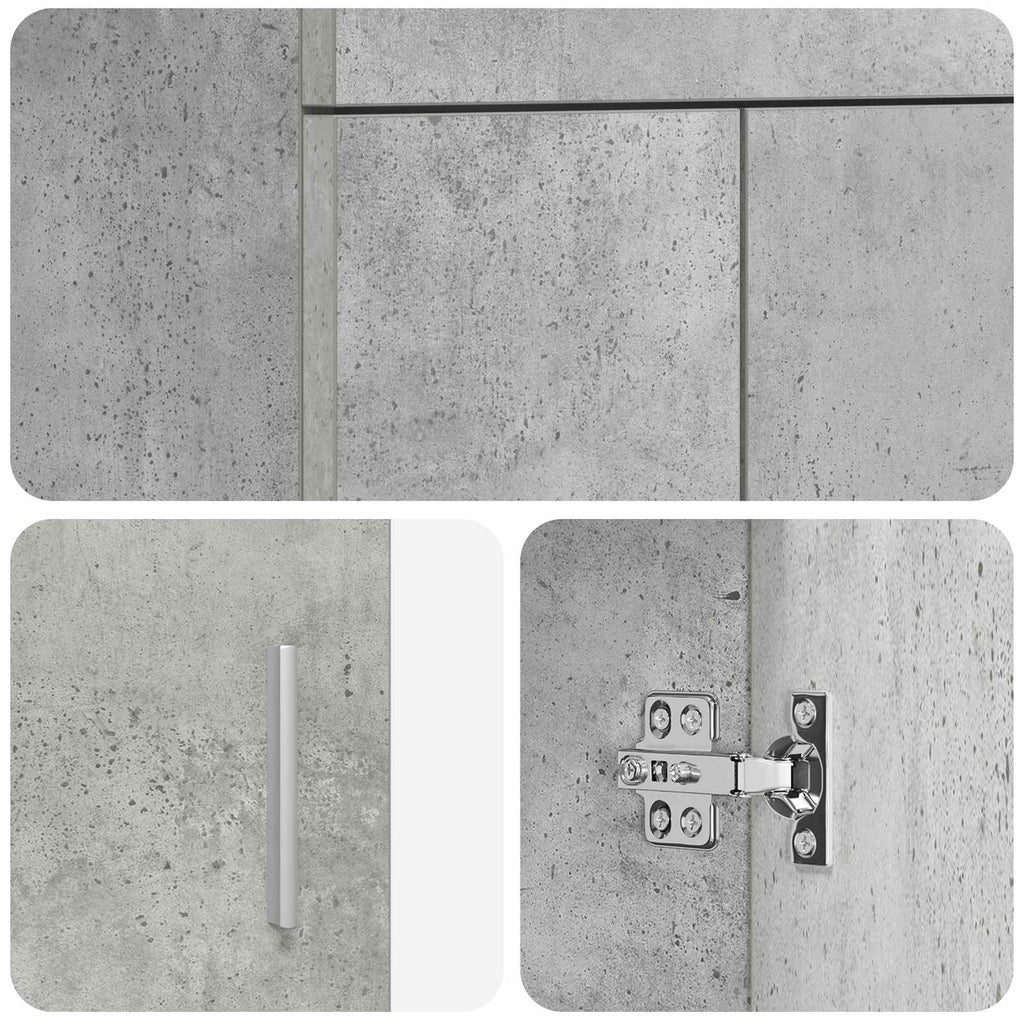 Badezimmerschrank mit Waschbecken Betongrau 42 x 40 x 84,5 cm