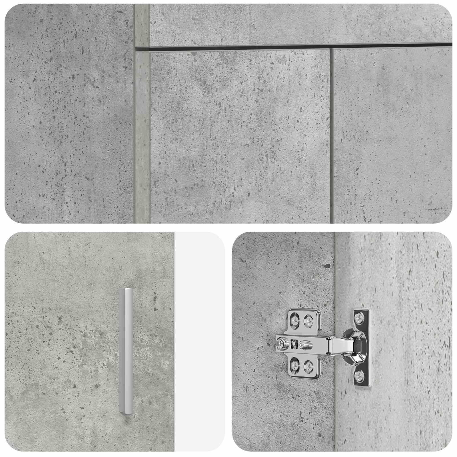 Badezimmerschrank mit Waschbecken Betongrau 42 x 40 x 84,5 cm