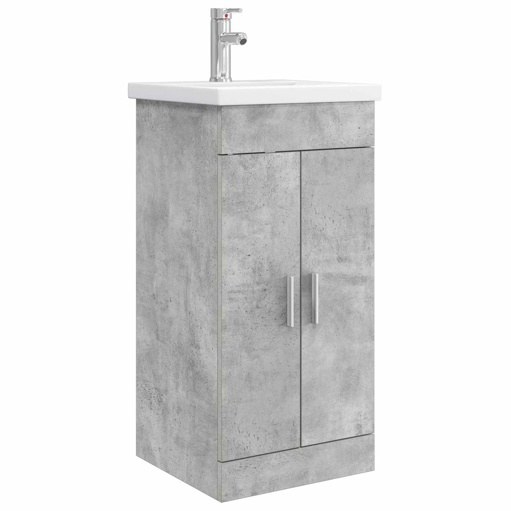 Badezimmerschrank mit Waschbecken Betongrau 42 x 40 x 84,5 cm