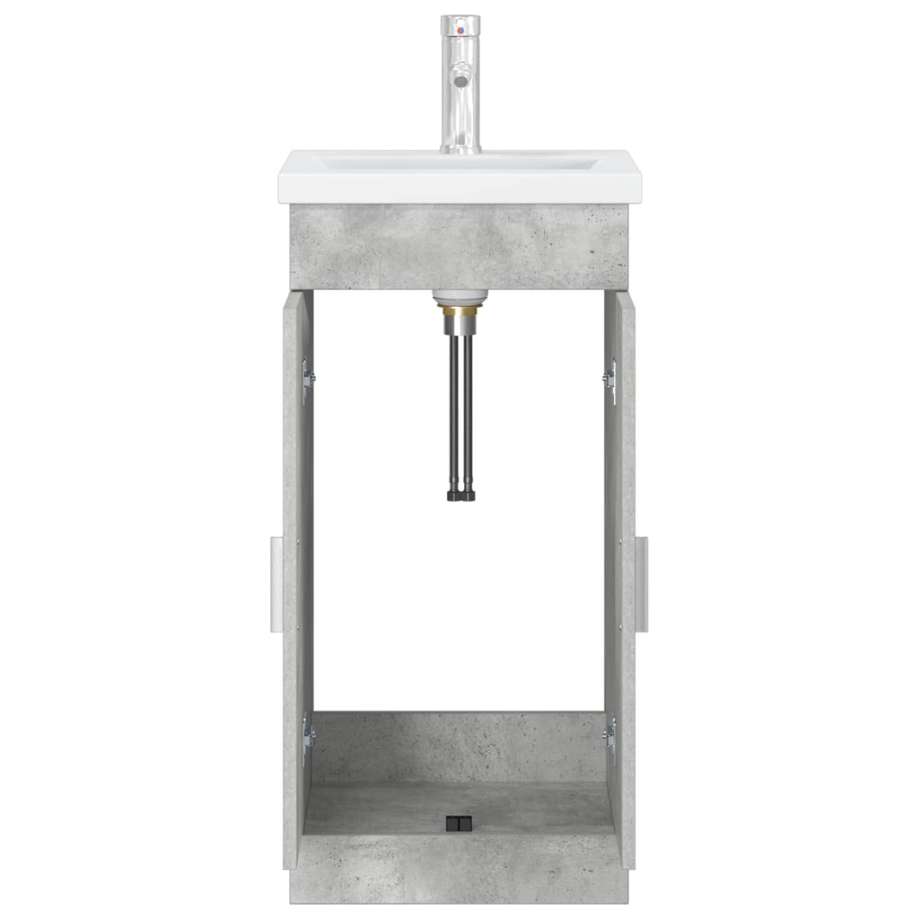 Badezimmerschrank mit Waschbecken Betongrau 42 x 40 x 84,5 cm