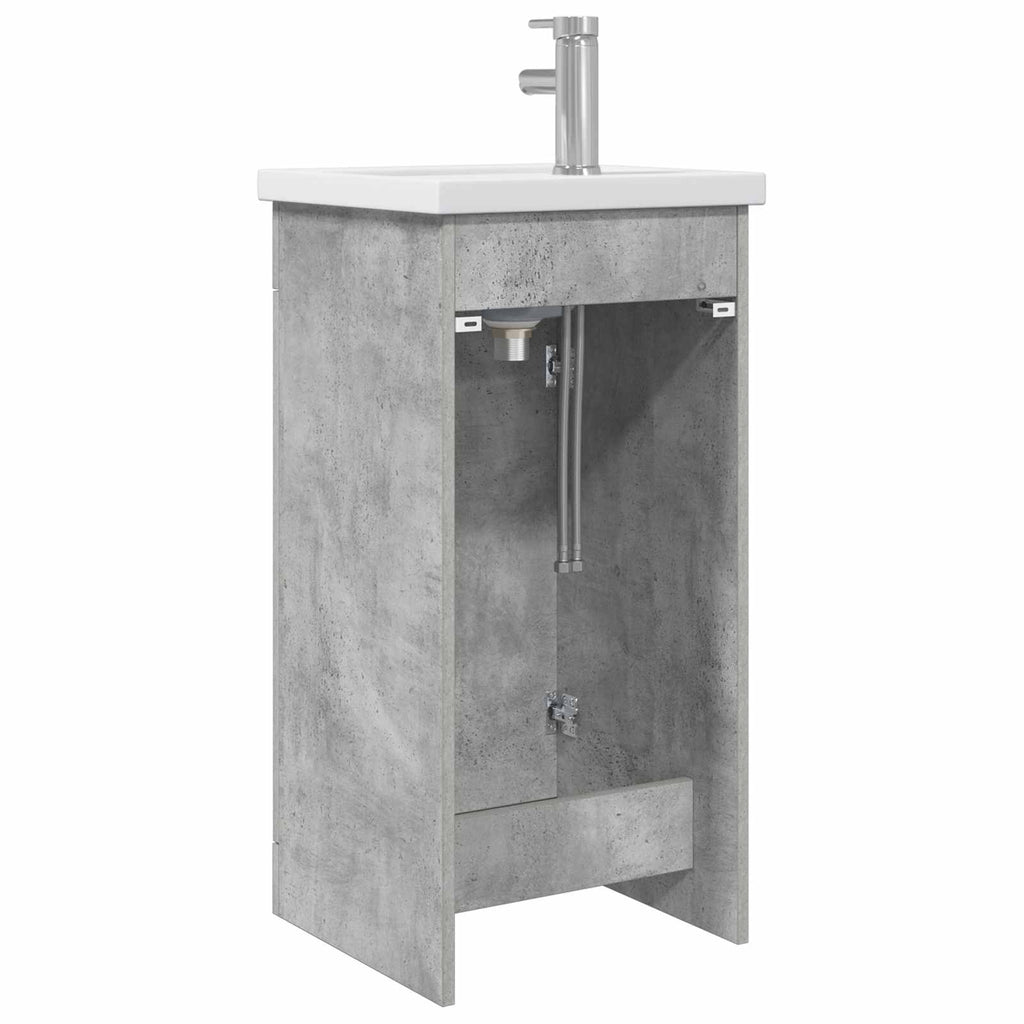 Badezimmerschrank mit Waschbecken Betongrau 42 x 40 x 84,5 cm
