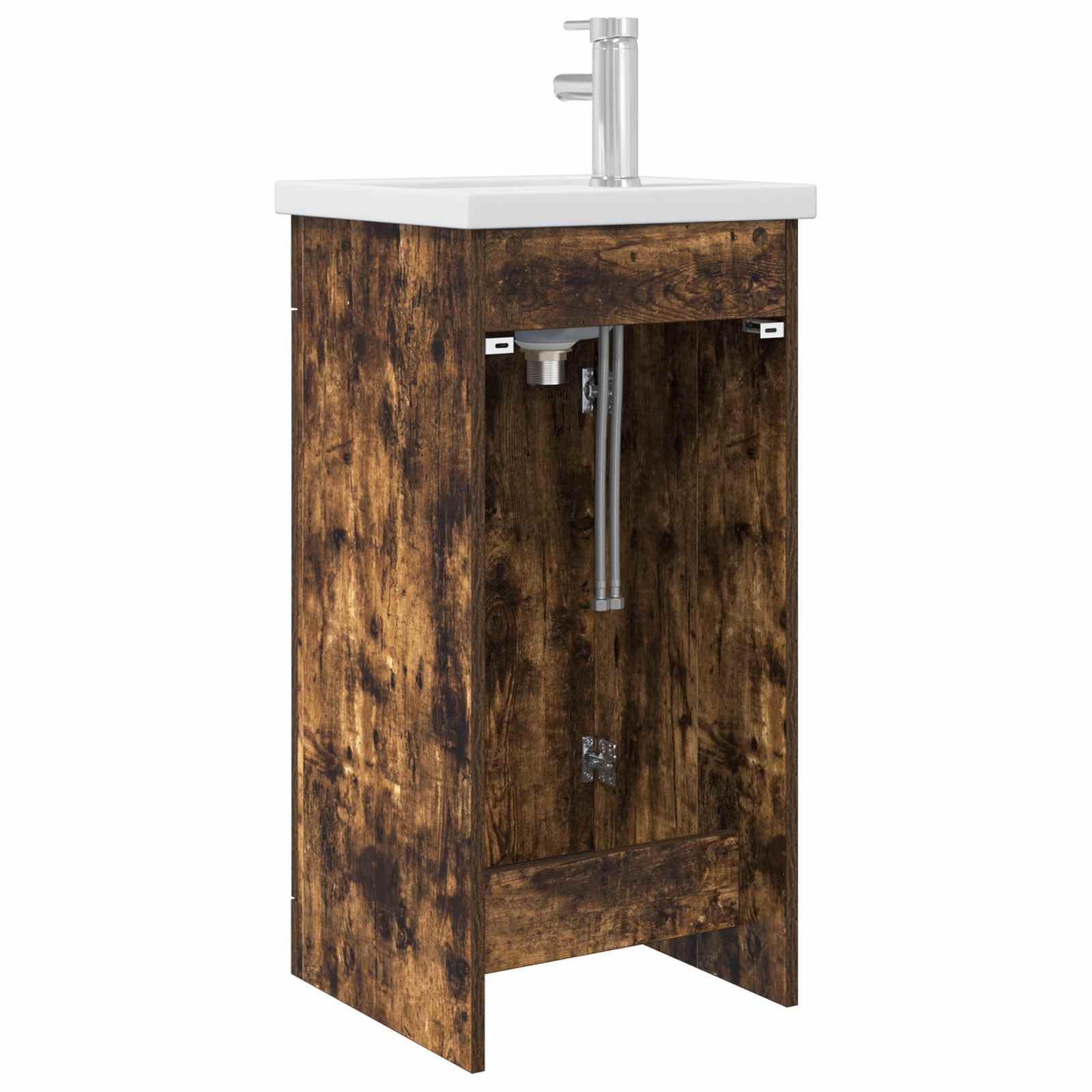 Badezimmerschrank mit Waschbecken Geräucherte Eiche