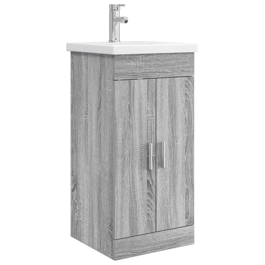 Badezimmerschrank mit Waschbecken Grau Sonoma 42 x 40 x 84,5 cm
