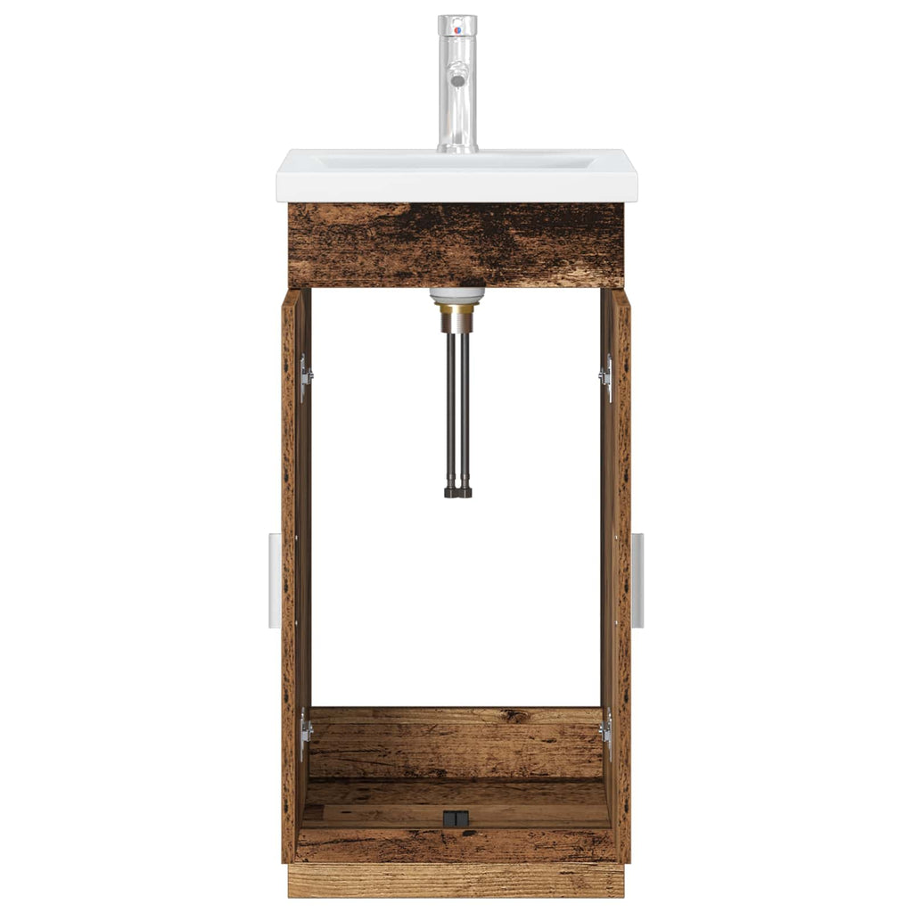 Badezimmerschrank mit Waschbecken Altholz 42 x 40 x 84,5 cm