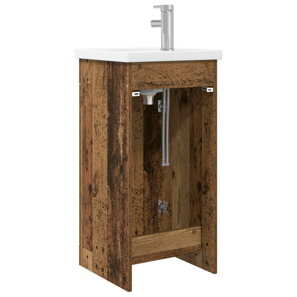 Badezimmerschrank mit Waschbecken Altholz 42 x 40 x 84,5 cm