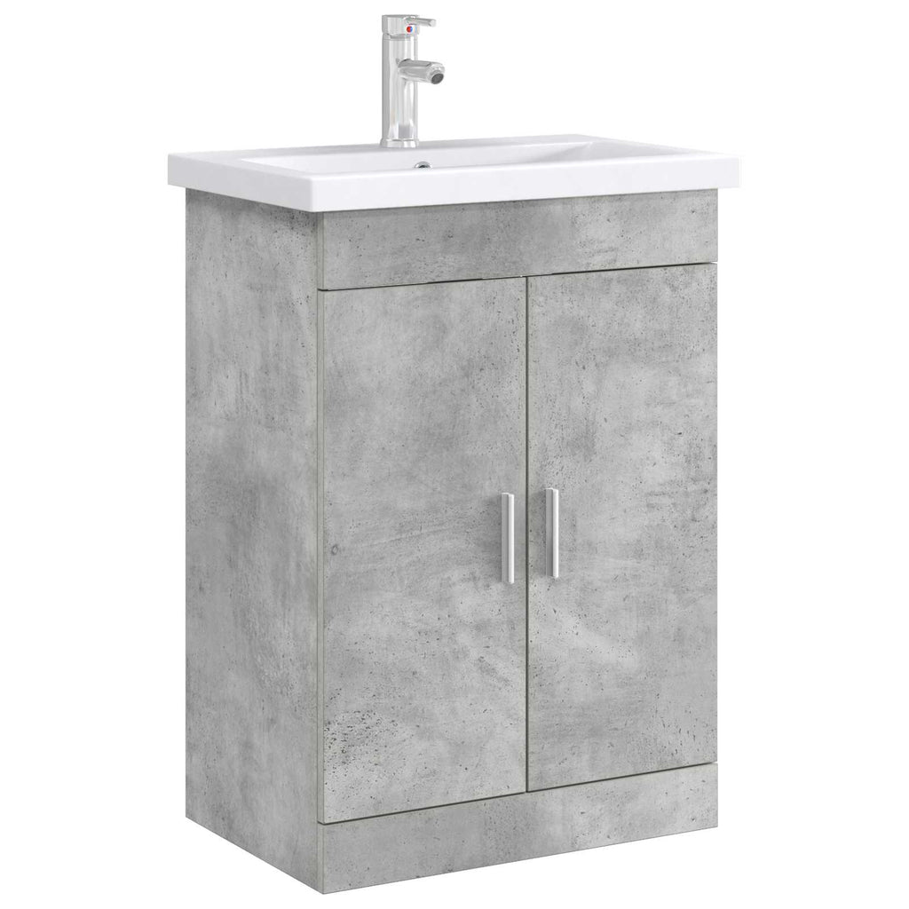 Badunterschrank Betongrau 56 x 37,5 x 81 cm Holzwerkstoff